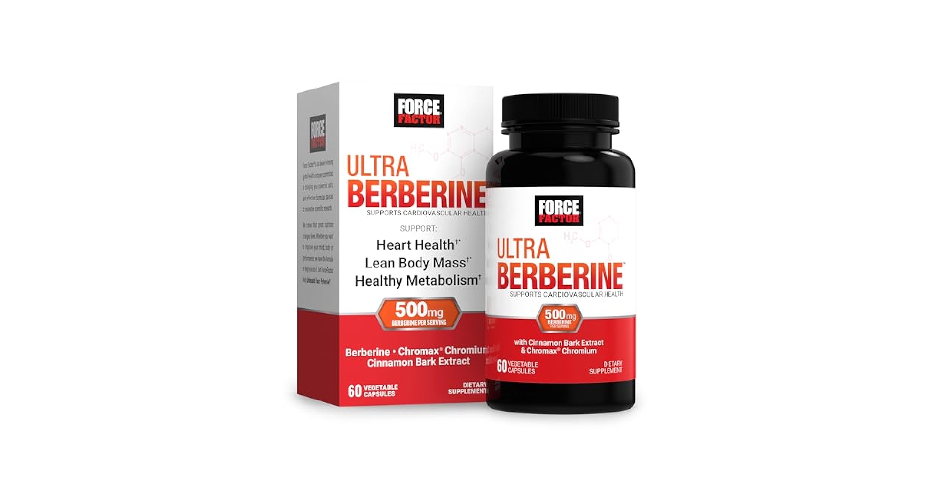 FORCE FACTOR ULTRA BERBERINE GLUCOSE&METABOLISM FORMULA 60 VEGETABLE CAPSULES