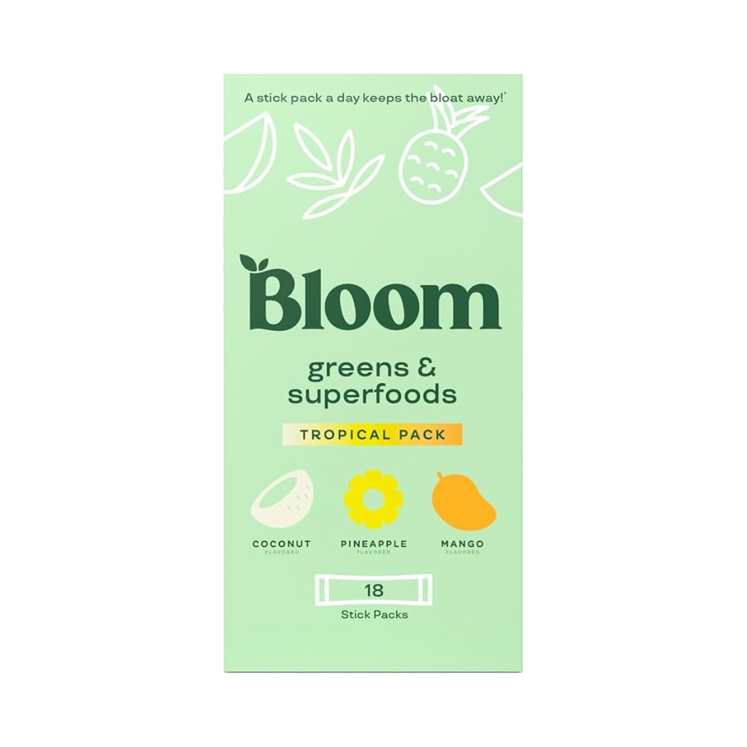 Bloom Greens & Superfoods Tropical Pack (Coconut, Pineapple, Mango) 18 Stick Packs